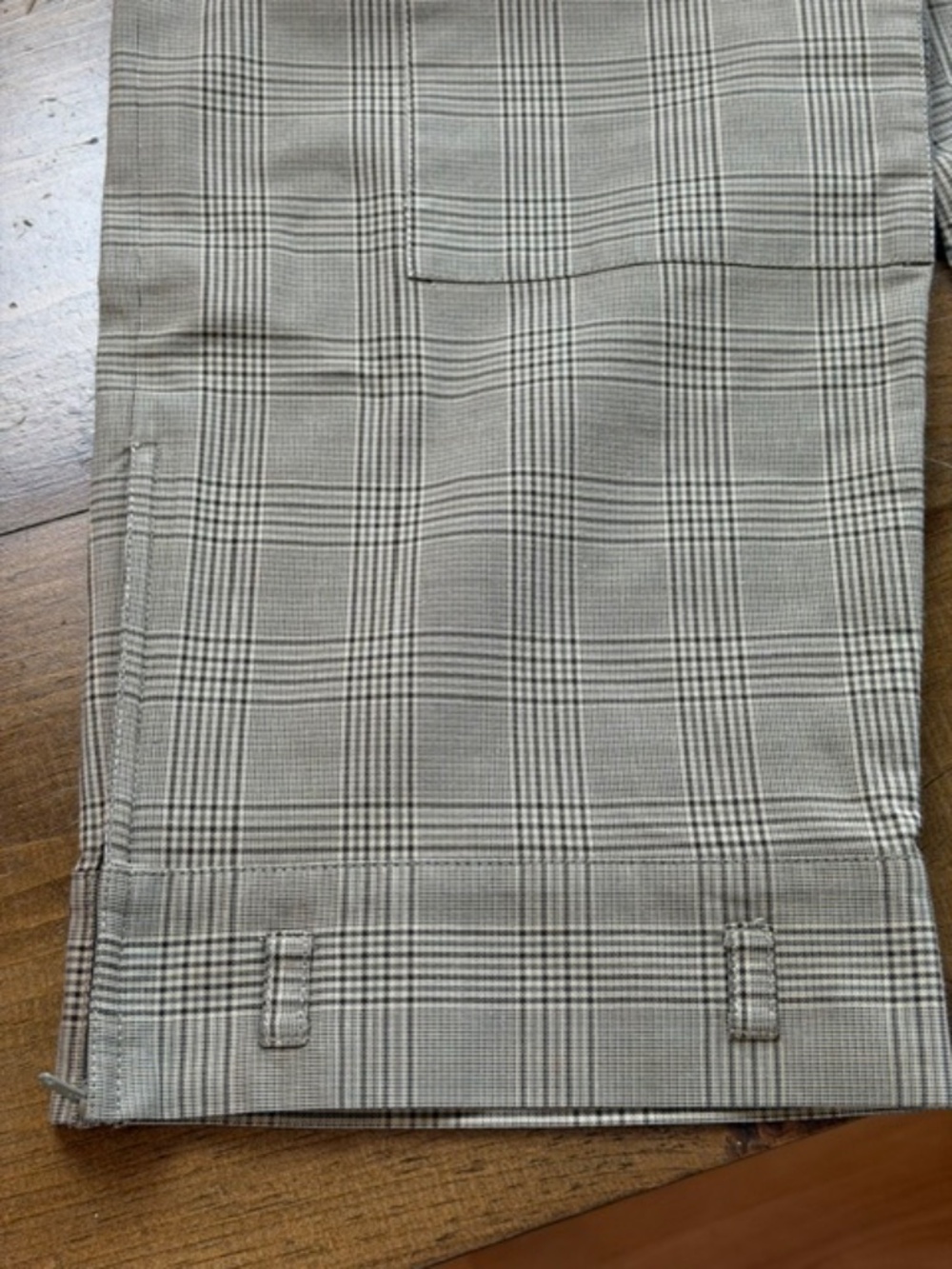 Charles Nolan Brown Plaid Cargo Style Pants Wide Straight Leg Ankle Zipper Sz 10 - Picture 5 of 8